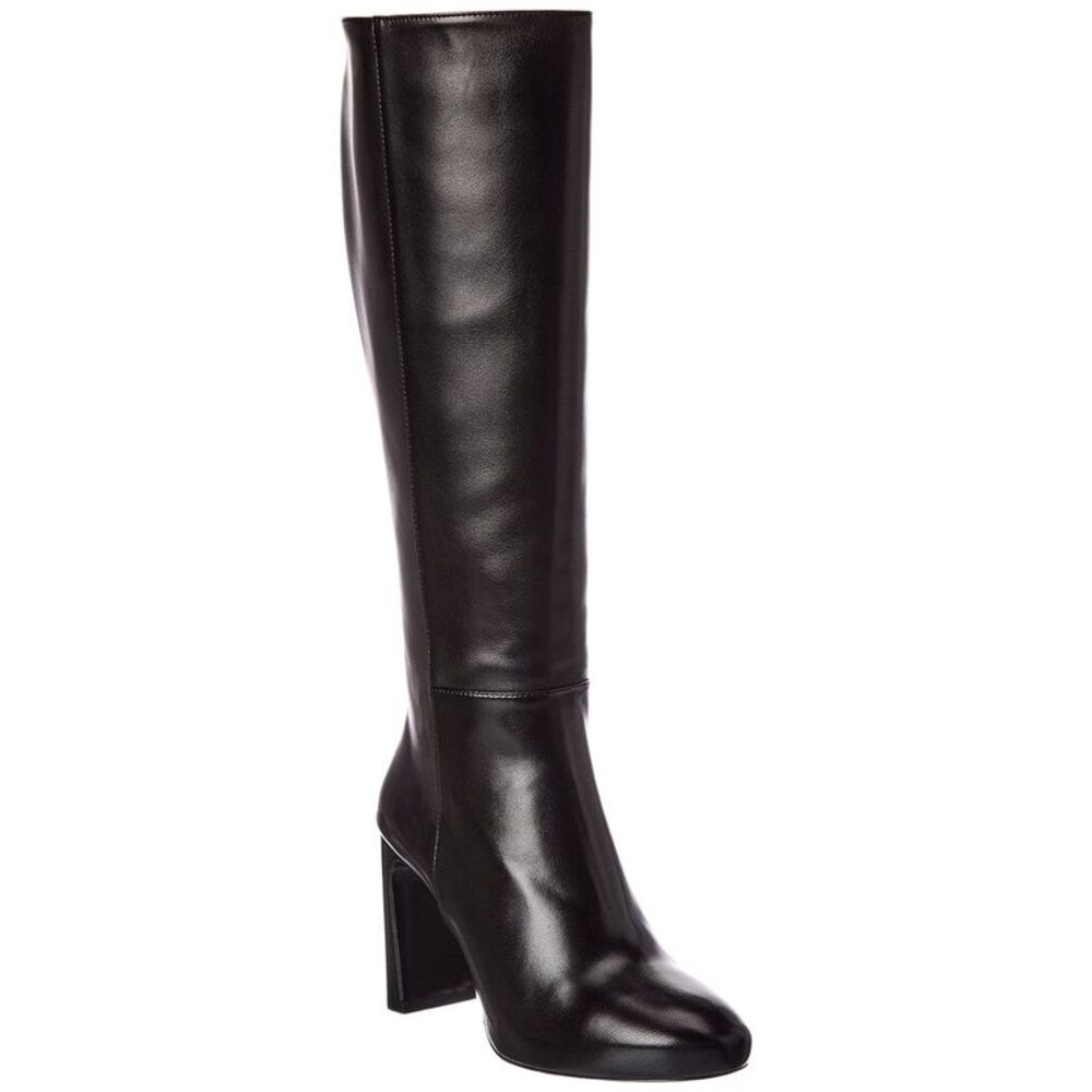 Stuart Weitzman Babette Platform Zip Leather Boot, Black